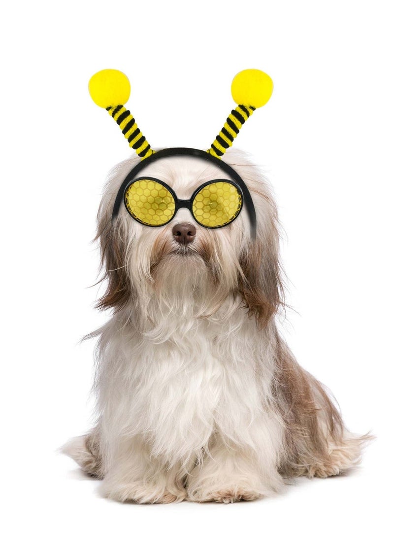 8 Pack Bee Headband and Glasses Set Antenna Headband Boppers with Sun Honey Costumes for Fancy Dress Party Decoration - Image 5